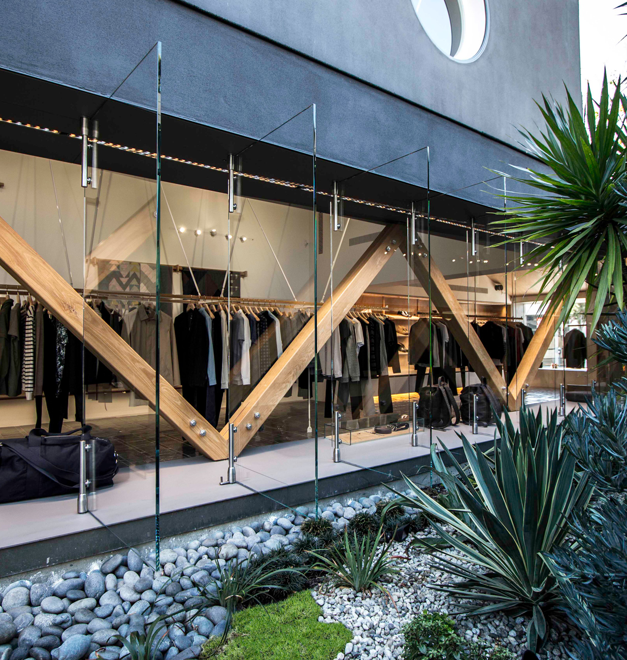 Accoya wood facades used for A.P.C Clothing Store - LA